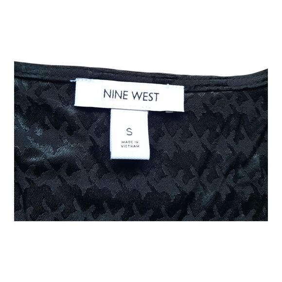 Nine West Navy Textured Wrap Blouse - Picture 2 of 3